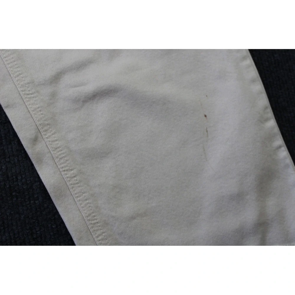 BDG Urban Outfitters Cream Wide Leg 8-Ball Graphic Raw Hem Jeans Mens 29